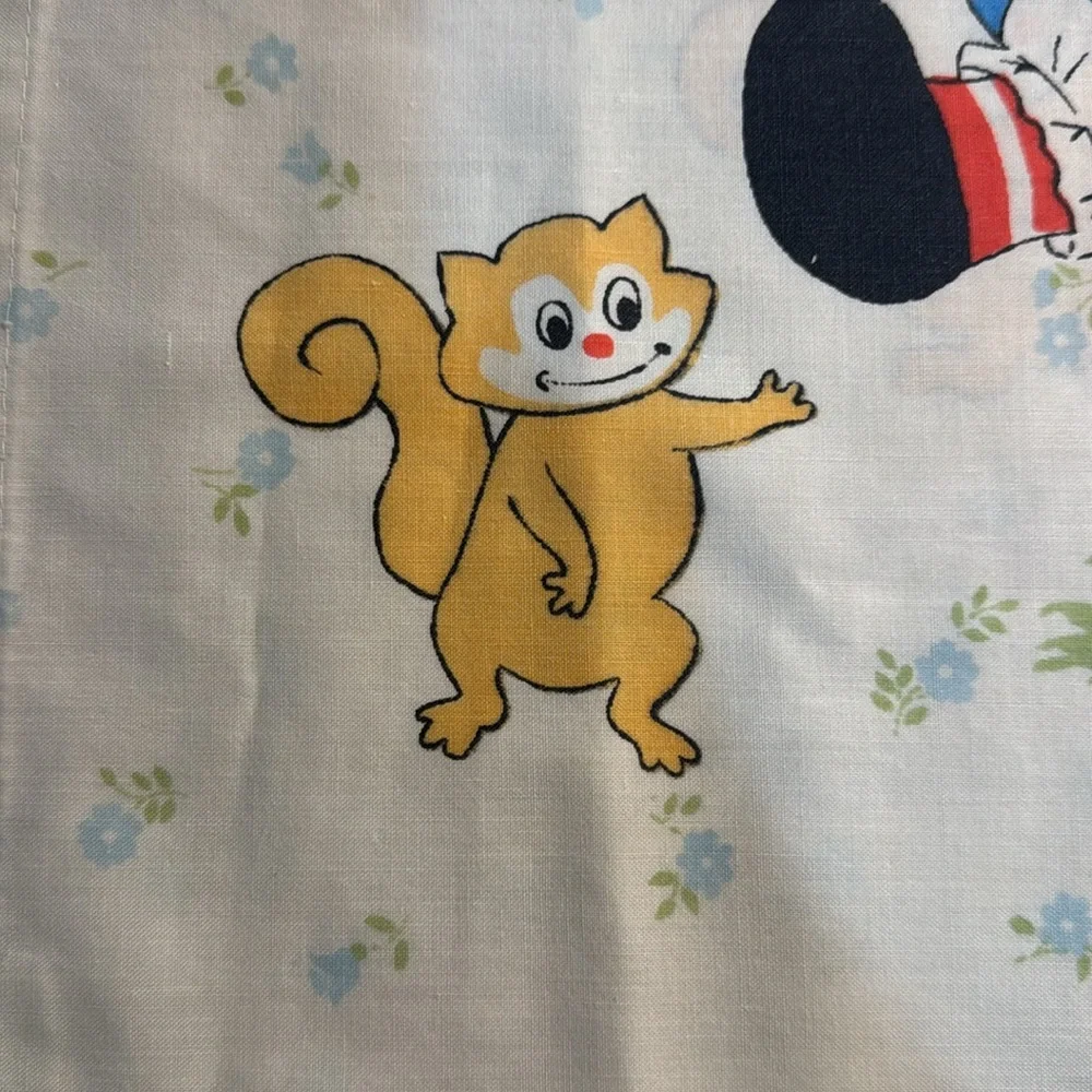 Vintage Raggedy Ann & Andy Pillowcase with Happy Animals Double Sided